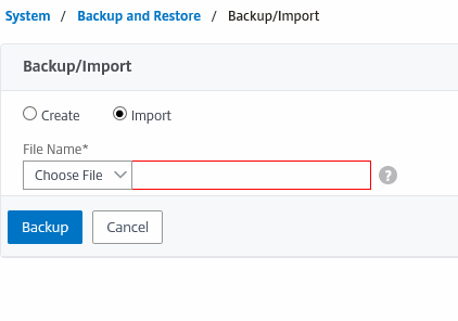 Import Netscaler Backup