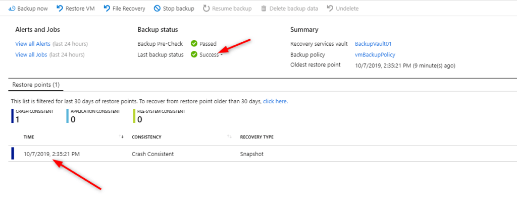 Configure Microsoft Azure Backup for VMs Backup