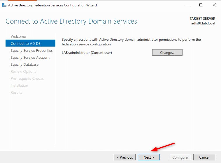 Configure Microsoft Active Directory Federation Services