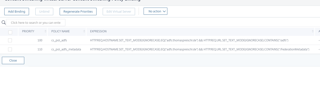 Citrix ADC ADFS Contentswitch